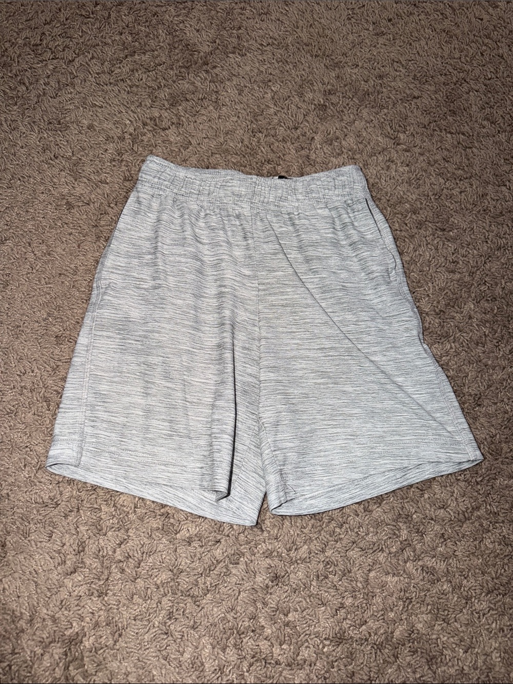 Boys Lightweight Heathered Gray Athletic Shorts